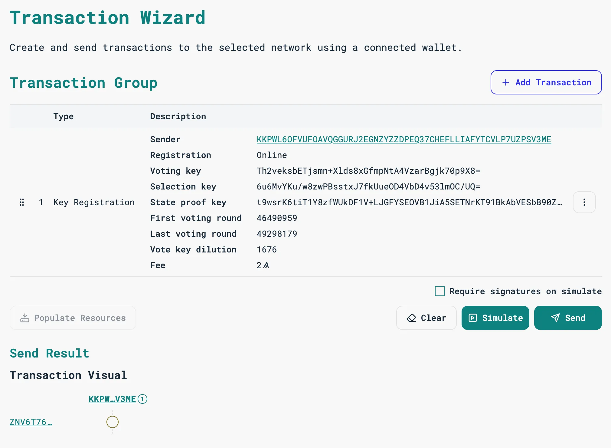 NodeKit transaction confirmed in Lora